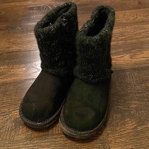 Toddler girls 9 black winter boots sweater rainbow sparkle